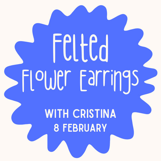 Needle Felted Flower Earrings with Cristina